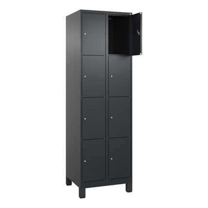 C+P Schließfachschrank Evolo PLUS mit Standfuß 8 Fächer schwarzgrau schwarzgrau Produktbild pa_produktabbildung_2 XL