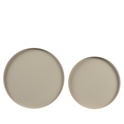 DECORIS Dekoplatte 1 x 30 cm, 1 x 35 cmcm Eisen sand 2er Set