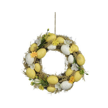 DECORIS Dekokranz 23 x 7 cm (Ø x H)cm Schaumstoff gelb Ostern