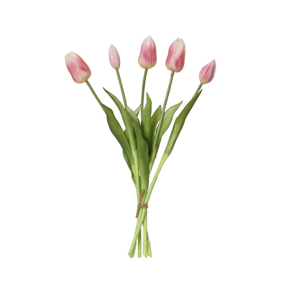 DECORIS Kunstblumenstrauß Tulpen 15 x 40 cm (B x H) Polyethylen hellrosa