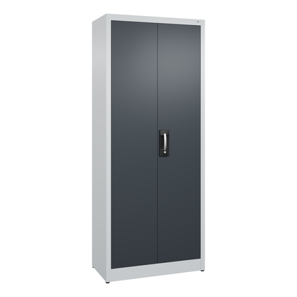 C+P Flügeltürenschrank Acurado 800 x 1.950 x 400 mm (B x H x T) 4 Fachböden Stahl Farbe der Front: anthrazitgrau Farbe des Korpus: lichtgrau