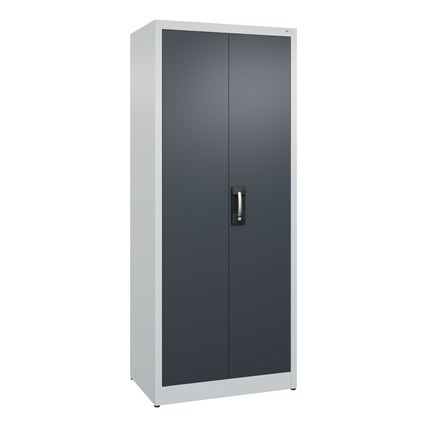 C+P Flügeltürenschrank Acurado 800 x 1.950 x 500 mm (B x H x T) 4 Fachböden Stahl Farbe der Front: anthrazitgrau Farbe des Korpus: lichtgrau