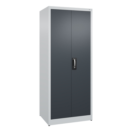 C+P Flügeltürenschrank Acurado 800 x 1.950 x 600 mm (B x H x T) 4 Fachböden Stahl Farbe der Front: anthrazitgrau Farbe des Korpus: lichtgrau