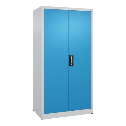 C+P Flügeltürenschrank Acurado 1.000 x 1.950 x 600 mm (B x H x T) 4 Fachböden Stahl Farbe der Front: lichtblau Farbe des Korpus: lichtgrau