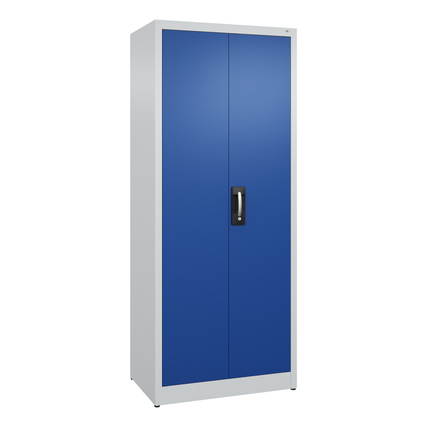 C+P Flügeltürenschrank Acurado 800 x 1.950 x 500 mm (B x H x T) 4 Fachböden Stahl Farbe der Front: enzianblau Farbe des Korpus: lichtgrau