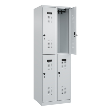 C+P Kleiderspind Evolo PLUS mit Sockel 600 x 1.850 x 500 mm (B x H x T) lichtgrau lichtgrau Produktbild pa_produktabbildung_2 XL
