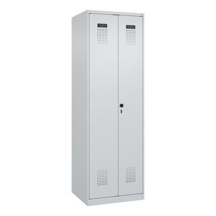 C+P Putzmittelschrank Evolo PLUS 600 x 1.850 x 500 mm (B x H x T) Stahl Farbe der Front: lichtgrau Farbe des Korpus: lichtgrau