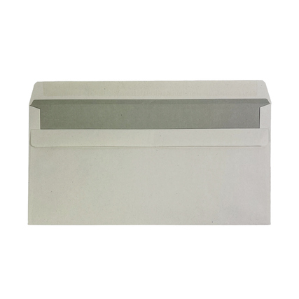 Briefumschlag in DIN lang mit Fenster, in neutraler Farbe, Vorderansicht.