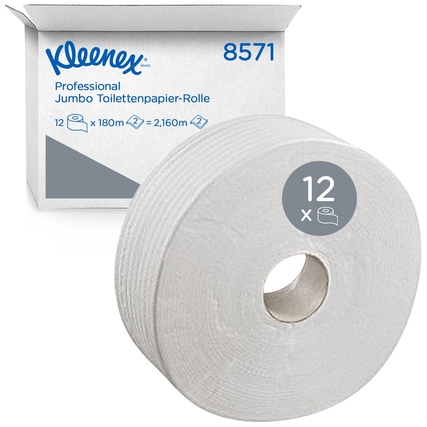 Kleenex® Toilettenpapier Jumbo 2-lagig weiß 12 Rl./Pack.
