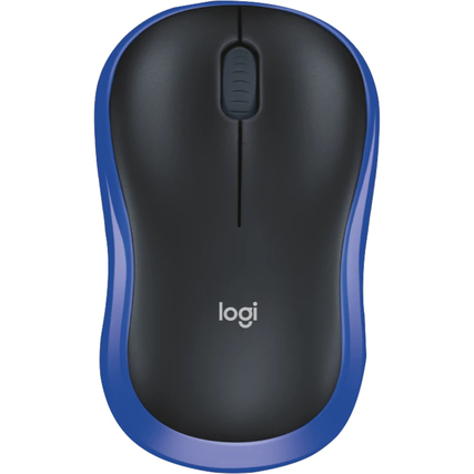 Logitech Optische PC Maus M185 Links- und Rechtshänder nicht ergonomisch USB-A bis 10m Batterie inkl. Nano-Empfänger schwarz/blau