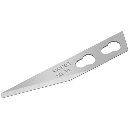 Ersatzklinge für Skalpell mit 2-seitigem Schliff, aus Edelstahl mit Aussparungen.