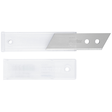 Ersatzklinge für Sicherheitsmesser mit transparentem Schutzetui.