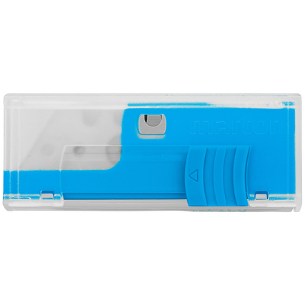 Ersatzklinge für Sicherheitsmesser mit abgerundeten Spitzen und 2-seitigem Breitschliff.