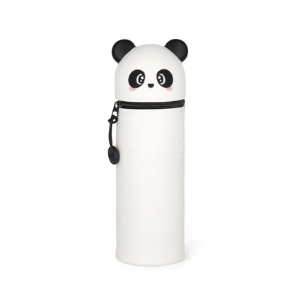 Rundes Schlampermäppchen in Form eines Pandas mit Reißverschluss.