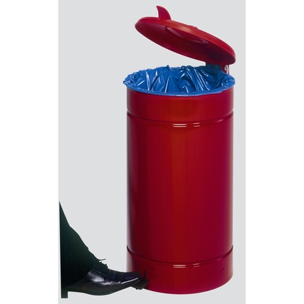 VAR Tretabfalleimer Euro-Pedal 45 x 70 cm (Ø x H) ca. 60l Stahlblech, verzinkt rot