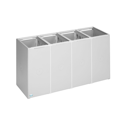 VAR Abfallsammelsystem 101 x 57 x 40,5 cm (B x H x T) 40l 4 Sortierfächer Polystyrol lichtgrau