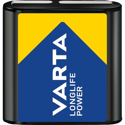 Varta Longlife Power Batterie in schwarz-gelber Verpackung, Vorderansicht.
