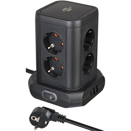 brennenstuhl® Tischsteckdosenleiste 8 Steckdosen 2m 3 USB Ports schwarz