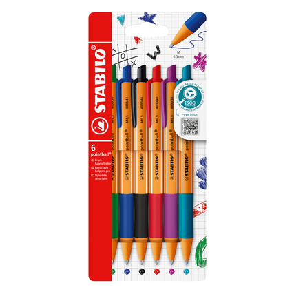 STABILO® Kugelschreiber pointball® 6 St./Pack. Produktbild pa_produktabbildung_1 XL