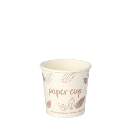 PAPSTAR Trinkbecher pure Einweg 100ml Pappe weiß/lila paper cup 80 St./Pack.