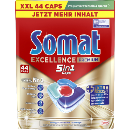 Somat Spülmaschinentabs EXCELLENCE Premium 5in1 Caps Citrus 44 St./Pack.