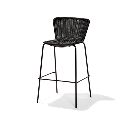 FEROS Barhocker Luca 76cm Polyethylen-Geflecht schwarz 2 St./Pack.