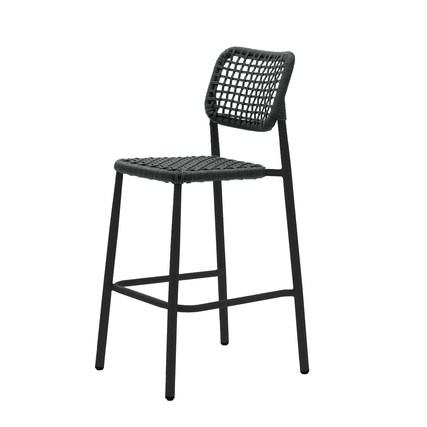 FEROS Barhocker Dante 75cm Polyethylen-Geflecht schwarz 4 St./Pack.