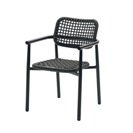 FEROS Gartenstuhl Dante 55,2 x 82 x 59,5 cm (B x H x T) schwarz 4 St./Pack.