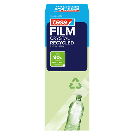 tesa® Klebefilm CRYSTAL RECYCLED 19 mm x 33 m (B x L) einseitig klebend ohne Lösungsmittel Acrylat transparent 8 St./Pack.