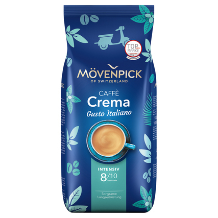 MÖVENPICK Kaffee Caffè Crema Gusto Italiano kräftig, intensiv ganze Bohne 1.000 g/Pack.