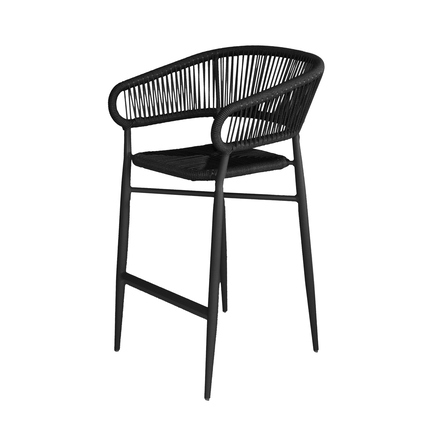 FEROS Barhocker Flint 75cm Polyethylen-Geflecht schwarz 2 St./Pack.