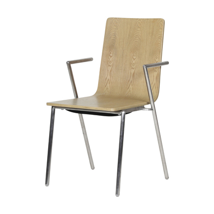 FEROS Konferenzstuhl Fortis max. Gewicht des Nutzers: 150kg 48,5cm ohne Armlehnen Material der Sitzfläche: Sperrholz/Furnier Farbe: braun 2 St./Pack.