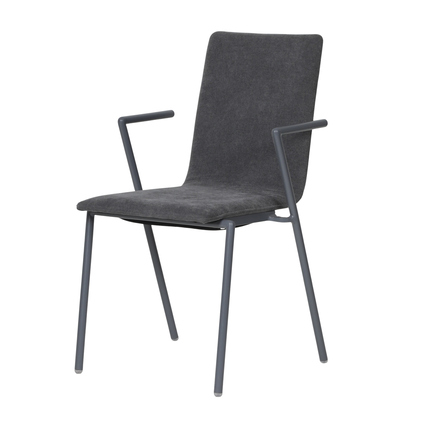 FEROS Konferenzstuhl Fortis max. Gewicht des Nutzers: 150kg 48,5cm ohne Armlehnen Material der Sitzfläche: 100 % Polyester/Sperrholz/Schaumstoff Farbe: dunkelgrau 2 St./Pack.