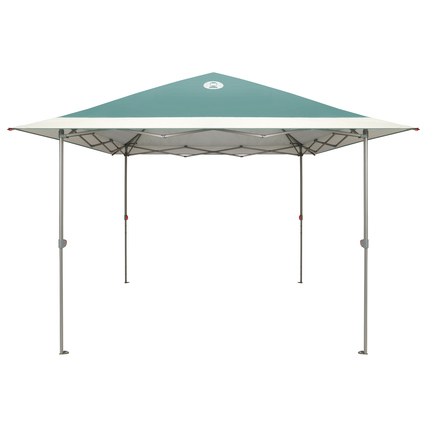 Pavillon mit grünem Dach und silberner Struktur, ideal für Outdoor-Veranstaltungen.