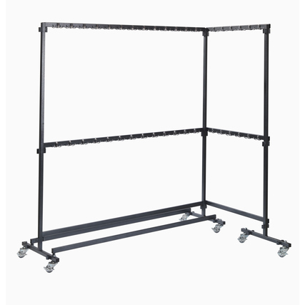 Garderobenständer mit 48 Haken und Rollen zur einfachen Mobilität, nicht dekorativ ausgestattet.