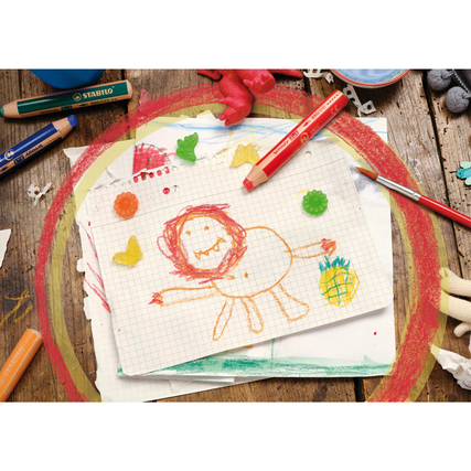 STABILO® Buntstift woody 3 in 1 inkl. Spitzer, Pinsel 18 St./Pack. Produktbild pa_ohnedeko_1 XL