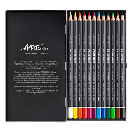 STAEDTLER® Aquarellstift Mars® Lumograph® colour aquarell 104 Metalletui *12 St./Pack.* Produktbild pa_produktabbildung_2 XL
