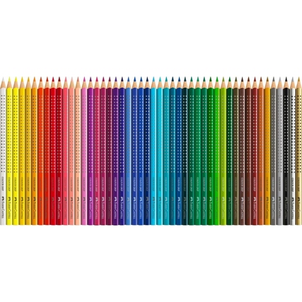 Buntstift-Set mit 48 farbigen Stiften in verschiedenen Farbnuancen, angeordnet in Reihen.