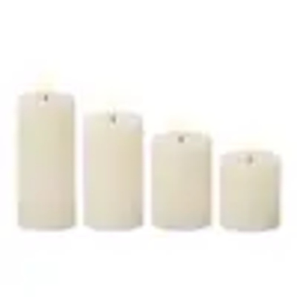 LUMINEO LED Kerze je 1 x: 7 x 10,2 cm, 7 x 12,8 cm, 7 x 15 cm, 7 x 17,5 cm (Ø x H) 250h Wachs creme 4 St./Pack.