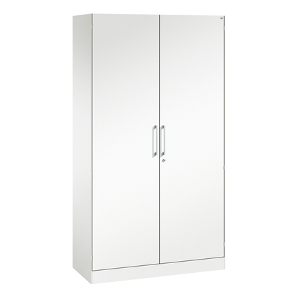 C+P Flügeltürenschrank Asisto 1.000 x 1.980 x 435 mm (B x H x T) 4 Fachböden Stahl Farbe: verkehrsweiß