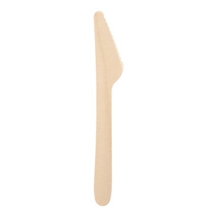 PAPSTAR Messer pure Einweg 16,5cm Birkenholz birke 100 St./Pack.
