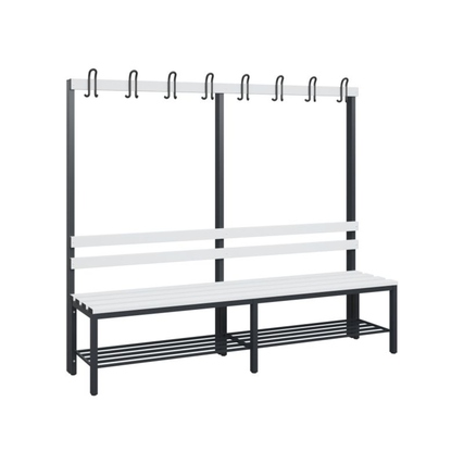 C+P Umkleidebank Solid 2.000 x 1.716 x 412 mm (B x H x T) 750kg Kunststoff schwarzgrau