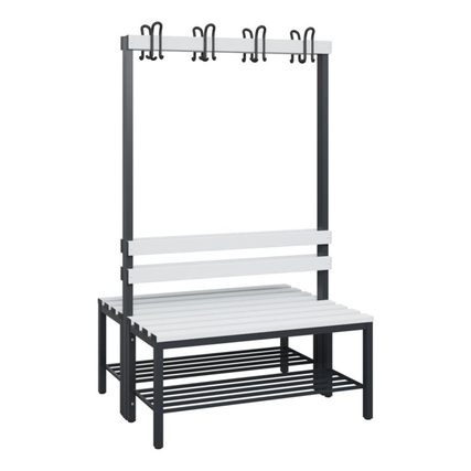 C+P Umkleidebank Solid 1.000 x 1.716 x 770 mm (B x H x T) 375kg Kunststoff schwarzgrau