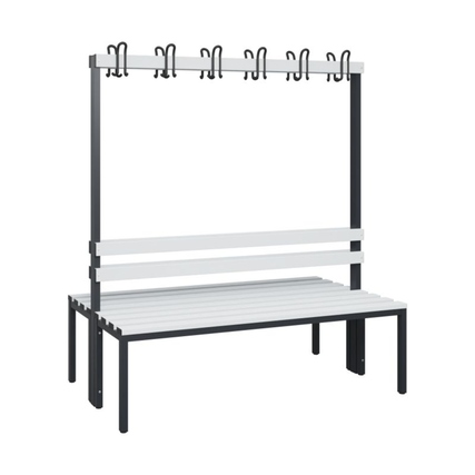 C+P Umkleidebank Solid 1.500 x 1.716 x 770 mm (B x H x T) 375kg Kunststoff schwarzgrau