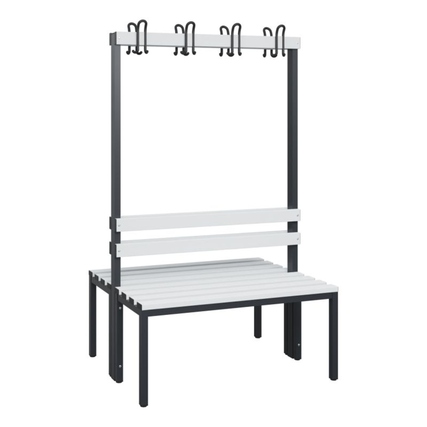 C+P Umkleidebank Solid 1.000 x 1.716 x 770 mm (B x H x T) 375kg Kunststoff schwarzgrau