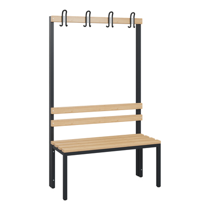 C+P Umkleidebank Solid 1.000 x 1.716 x 412 mm (B x H x T) 375kg Holz schwarzgrau