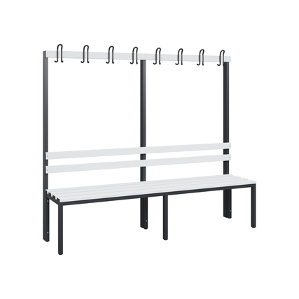 C+P Umkleidebank Solid 2.000 x 1.716 x 412 mm (B x H x T) 750kg Kunststoff schwarzgrau