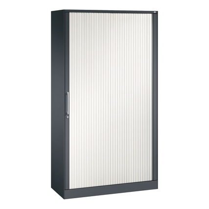C+P Rollladenschrank Asisto 1.000 x 1.980 x 435 mm (B x H x T) 4 Fachböden verkehrsweiß schwarzgrau