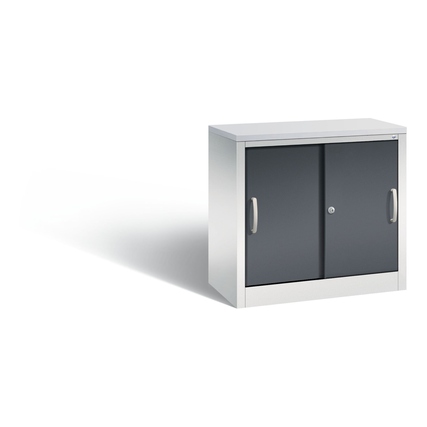 C+P Schiebetürenschrank Acurado-2000 800 x 720 x 400 mm (B x H x T) 1 Fachboden Farbe der Front: schwarzgrau Farbe des Korpus: lichtgrau