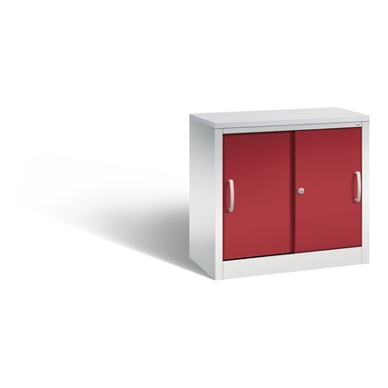 C+P Schiebetürenschrank Acurado-2000 800 x 720 x 400 mm (B x H x T) 1 Fachboden Farbe der Front: rubinrot Farbe des Korpus: lichtgrau